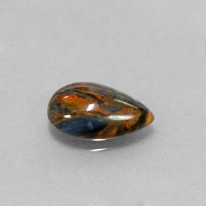 Pietersita multicolor natural de 1,11 ct, en forma de pera, opaco