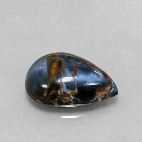 Pietersita multicolor natural de 4,76 ct, en forma de pera, opaco