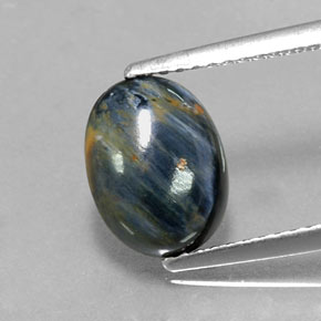 Pietersita multicolor natural de 2,13 ct, corte óvalo, opaco