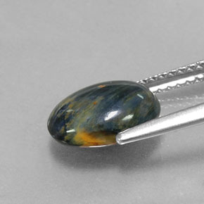 Pietersita multicolor natural de 2,13 ct, corte óvalo, opaco