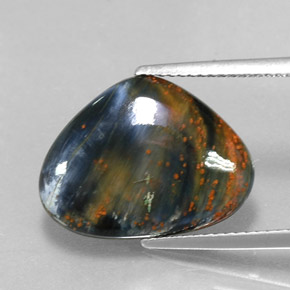 Pietersita Multicolor natural de 6.86 ct, En forma de pera, Opaco