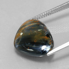 Pietersita Multicolor natural de 6.86 ct, En forma de pera, Opaco