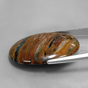 Pietersita Multicolor natural de 21.99 ct, Corte Óvalo, Opaco