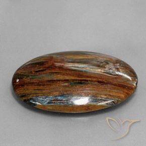 Pietersita Multicolor natural de 22.73 ct, Ovalada, Opaco