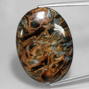 Pietersita Multicolor natural de 30.96 ct, Corte Óvalo, Opaco