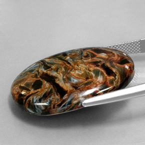 Pietersita Multicolor natural de 30.96 ct, Corte Óvalo, Opaco