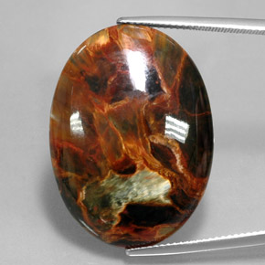 Pietersita multicolor natural de 24,67 ct, corte óvalo, opaco