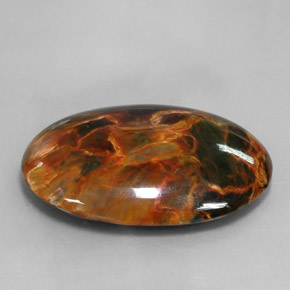 Pietersita multicolor natural de 24,67 ct, corte óvalo, opaco