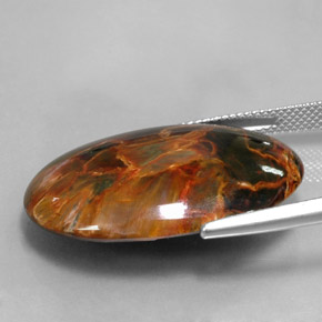 Pietersita multicolor natural de 24,67 ct, corte óvalo, opaco