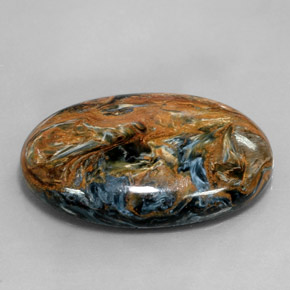 Pietersita multicolor natural de 31,58 ct, corte óvalo, opaco