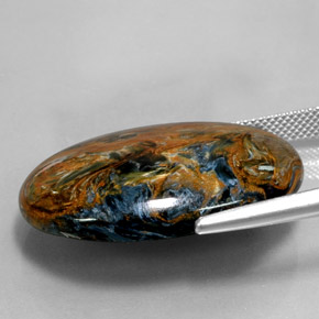 Pietersita multicolor natural de 31,58 ct, corte óvalo, opaco