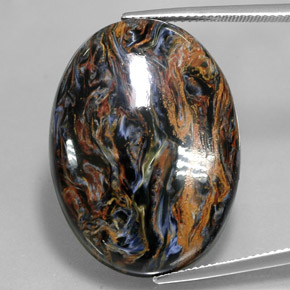 Pietersita Multicolor natural de 36.77 ct, Corte Óvalo, Opaco