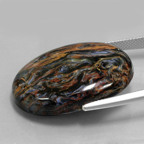 Pietersita Multicolor natural de 36.77 ct, Corte Óvalo, Opaco