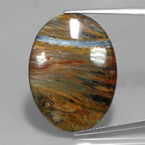 Pietersita multicolor natural de 20,19 ct, corte óvalo, opaco