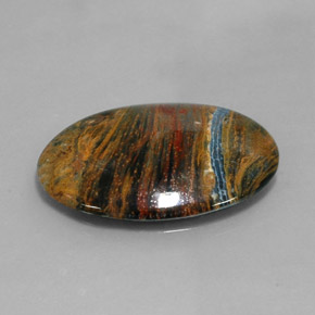 Pietersita multicolor natural de 20,19 ct, corte óvalo, opaco