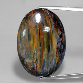 Pietersita Multicolor natural de 28.90 ct, Corte Óvalo, Opaco