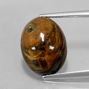 Pietersita multicolor natural de 7,00 ct, corte óvalo, opaco
