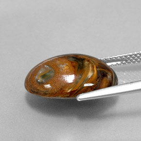 Pietersita multicolor natural de 7,00 ct, corte óvalo, opaco