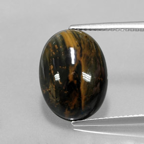 Pietersita multicolor natural de 7,12 ct, corte óvalo, opaco