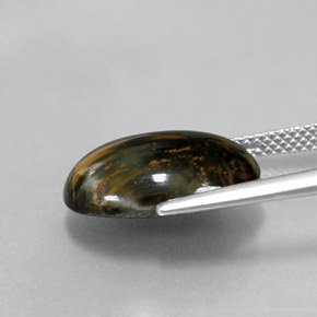 Pietersita multicolor natural de 7,12 ct, corte óvalo, opaco