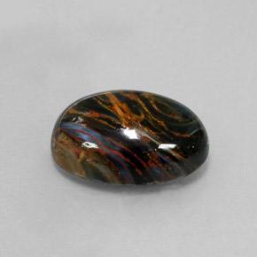 Pietersita Multicolor natural de 7.86 ct, Corte Óvalo, Opaco