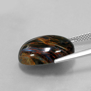 Pietersita Multicolor natural de 7.86 ct, Corte Óvalo, Opaco