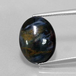 Pietersita multicolor natural de 5,59 ct, corte óvalo, opaco