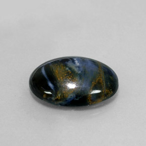 Pietersita multicolor natural de 5,59 ct, corte óvalo, opaco