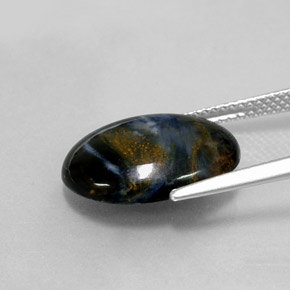 Pietersita multicolor natural de 5,59 ct, corte óvalo, opaco