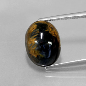 Pietersita multicolor natural de 6,03 ct, corte óvalo, opaco