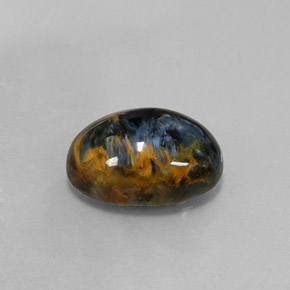 Pietersita multicolor natural de 6,03 ct, corte óvalo, opaco