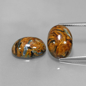 Gemas de pietersita multicolor natural de  ct, corte óvalo, opaco