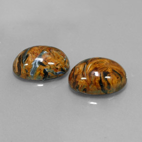 Gemas de pietersita multicolor natural de  ct, corte óvalo, opaco