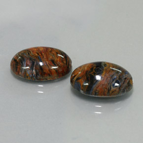 Gemas de pietersita multicolor natural de  ct, corte óvalo, opaco