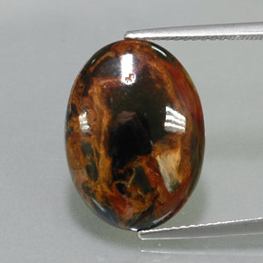 Pietersita multicolor natural de 5,53 ct, corte óvalo, opaco