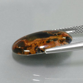 Pietersita multicolor natural de 5,53 ct, corte óvalo, opaco