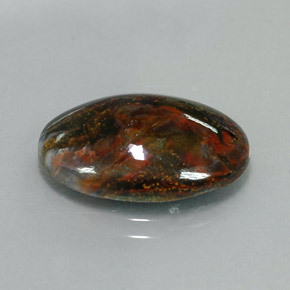 Pietersita multicolor natural de 7,68 ct, corte óvalo, opaco