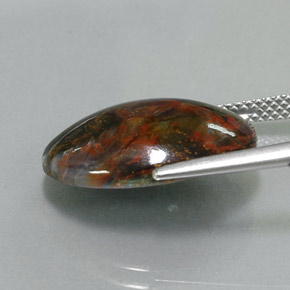 Pietersita multicolor natural de 7,68 ct, corte óvalo, opaco