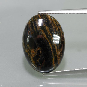Pietersita multicolor natural de 8,24 ct, corte óvalo, opaco