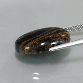 Pietersita multicolor natural de 8,24 ct, corte óvalo, opaco