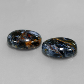 Gemas de pietersita multicolor natural de  ct, corte óvalo, opaco