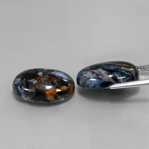 Gemas de pietersita multicolor natural de  ct, corte óvalo, opaco