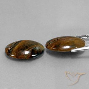 Gemas de Pietersita Multicolor natural de 12.69 ct, Ovalada, Opaco