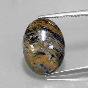 Pietersita multicolor natural de 8,02 ct, corte óvalo, opaco