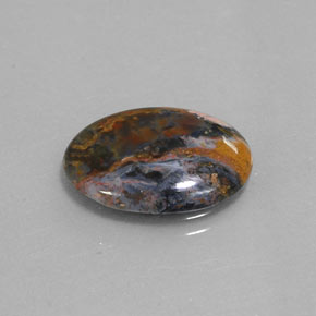 Pietersita multicolor natural de 4,33 ct, corte óvalo, opaco