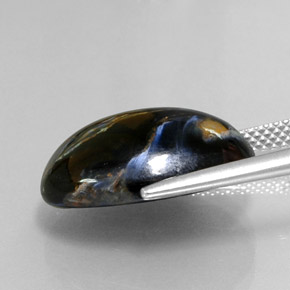 Pietersita multicolor natural de 10,98 ct, corte óvalo, opaco