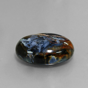Pietersita multicolor natural de 11,36 ct, corte óvalo, opaco