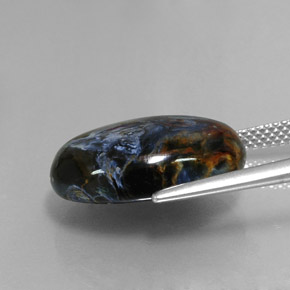 Pietersita multicolor natural de 11,36 ct, corte óvalo, opaco