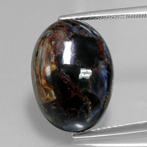 Pietersita multicolor natural de 13,37 ct, corte óvalo, opaco