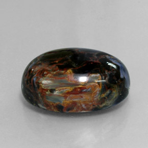 Pietersita multicolor natural de 13,37 ct, corte óvalo, opaco